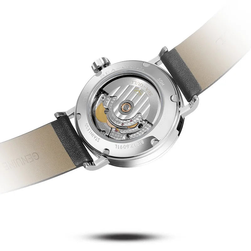 2023 Seagull Men's Automatic Mechanical Watch Official Authentic Bauhaus Business Casual Mechanical Wristwatch 819.17.6091