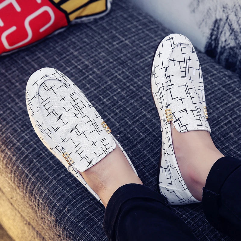 Leisure Shoes Spring and Autumn Men's Casual Shoes Korean Version Trend Lazy Shoes Canvas Single Leg Comfortable Social Shoes