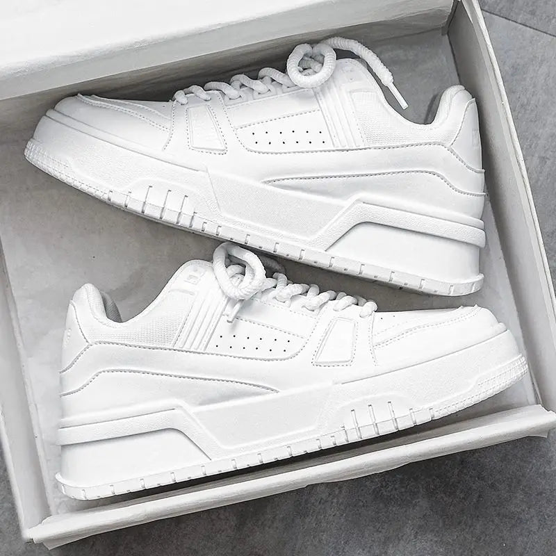 High Quality Men's Sneakers Solid color Fashion Casual Shoes Comfortable Lace Up Platform Shoes Outdoor Walking Vulcanize Shoes