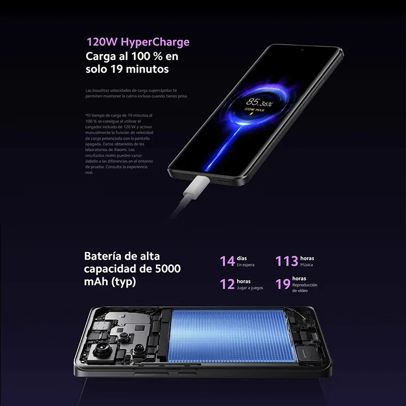 Xiaomi Redmi Note 13 Pro Plus 5G European Version 12+512GB MediaTek Dimensity 7200-Ultra Pantalla de 6,67 ''3D-Curved 1,5K 120Hz ,HyperCharge de 120W Cámara de 200MP NFC
