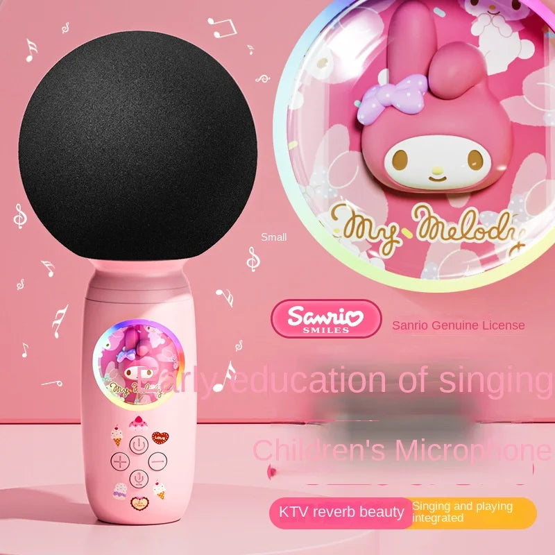 Sanrio Bluetooth Karaoke Machine Portable Speaker System Wireless Bluetooth Microphone With Light Machine Home Family Singing