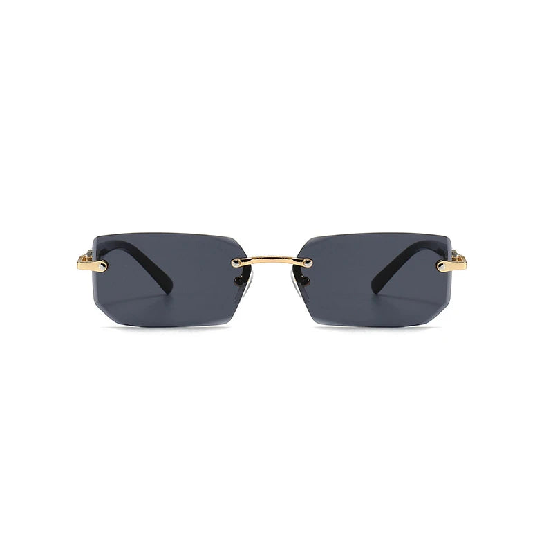 Rimless Sunglasses Rectangle Fashion Popular Women Men Shades Small Square Sun Glasses For Female Male Summer Traveling Oculos
