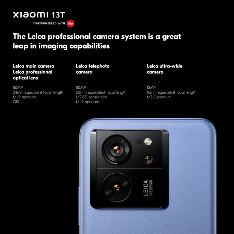 Xiaomi Mi 13T 13 T 8GB 256GB/512GB Global Version MediaTek Dimensity 8200-Ultra 50MP Main Camera 67W Fast Charge 144Hz AMOLED