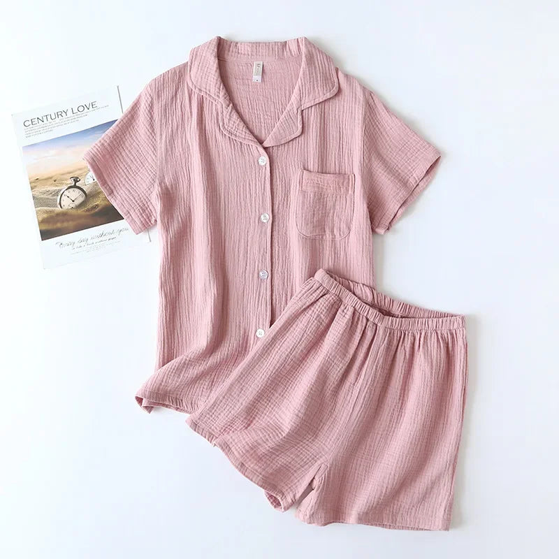 Short Sleeved Shorts Pijama Suit for Women Casual Wear Fashion Style 2 Pcs Pajama Set Summer Thin Women's Sleepwear Clothes