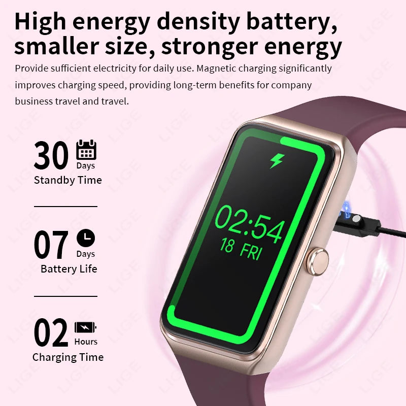 LIGE Smart Watch Women Men Bluetooth Connected Phone Music Fitness Sports Bracelet Sleep Monitor 1.47-inch Man Smartwatch Women