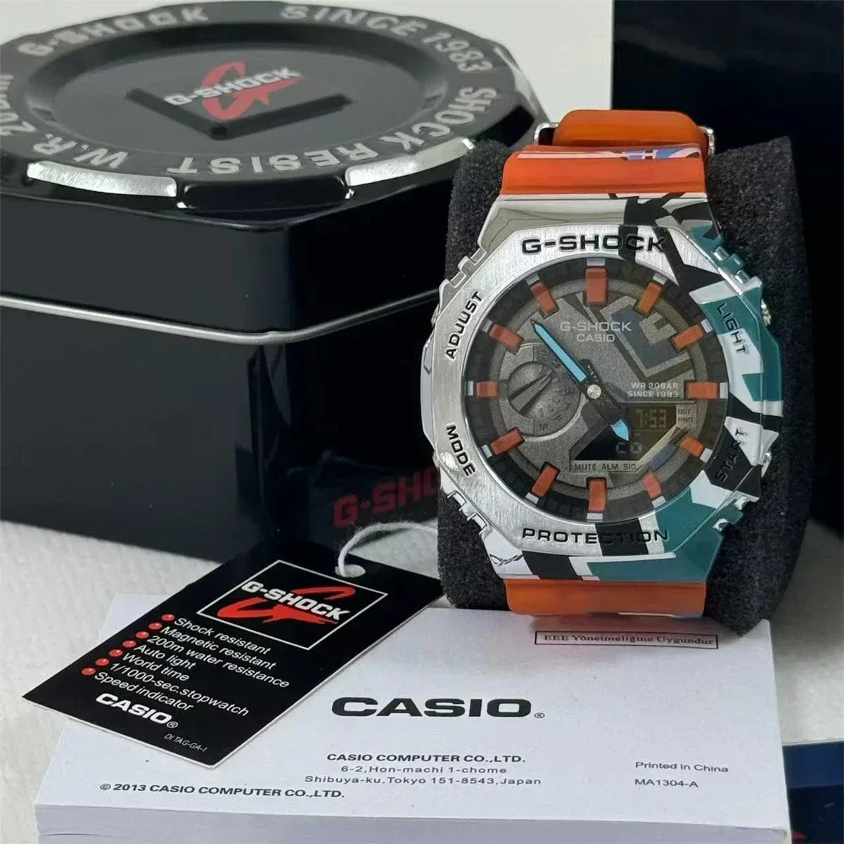 New Men's Watch GM-2100 Waterproof and Shockproof Date Sports Alarm Clock Multi functional LED Dual Screen Watch