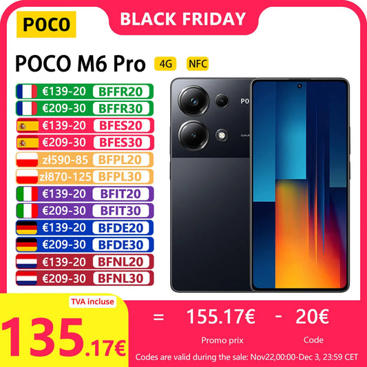 POCO M6 Pro 4G smart phones NFC Helio G99-Ultra 120Hz Flow AMOLED 64MP camera 67 W Charge 5000mAh local warranty global version