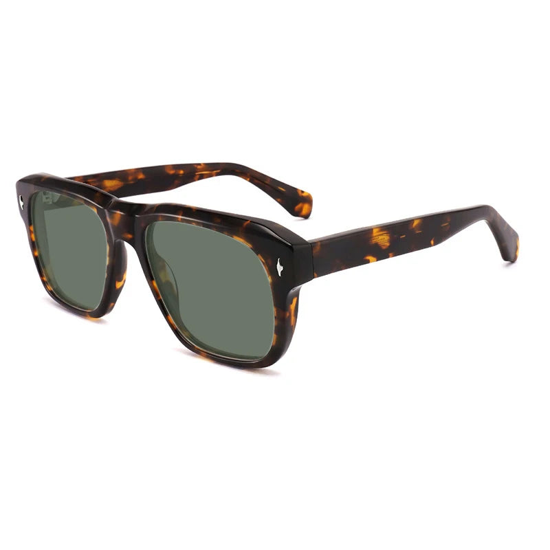 Vintage Polarized Acetate Sunglasses Men Handmade Quality Retro Designer UV400 Sunglasses Women Luxury Brand Big Face Eyewear