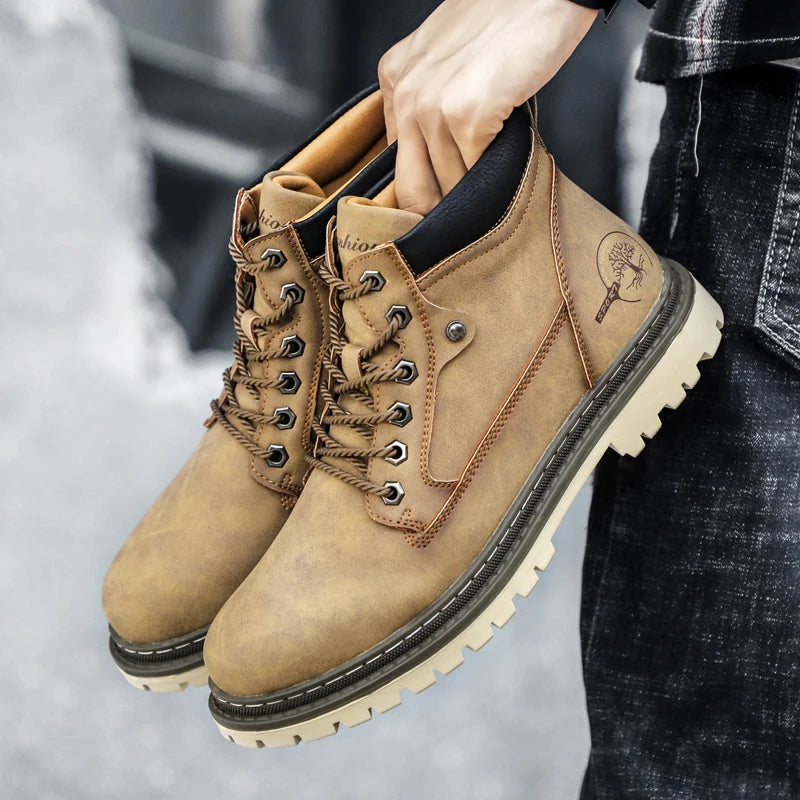 Brand Men Super Warm Snow Boots Winter Men's Ankle Boots Waterproof Short Outdoor Sneakers Autumn Men's Motorcycle