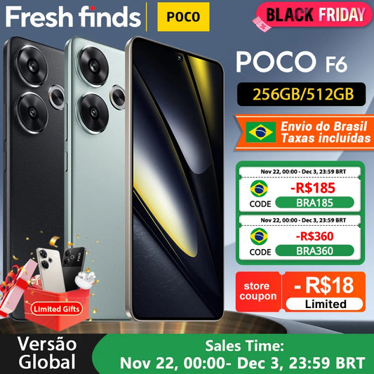 NEW POCO F6 Smartphone Snapdragon®8s Gen 3 1.5K CrystalRes AMOLED 90W Turbo Charging 5000mAh Battary 50MP dual camera with OIS