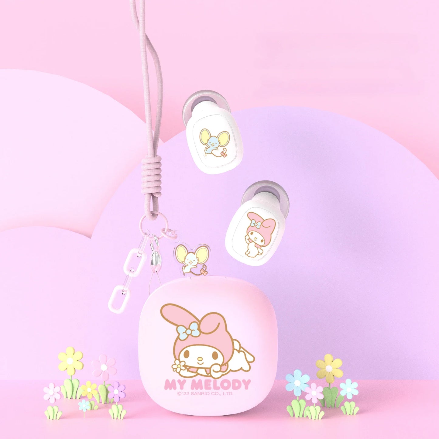 سماعات أذن بلوتوث Sanrio Kuromi Cinnamoroll True Wireless من Pochacco Sport Noise Cancelling مع خاصية التحكم باللمس وألعاب سماعة الرأس
