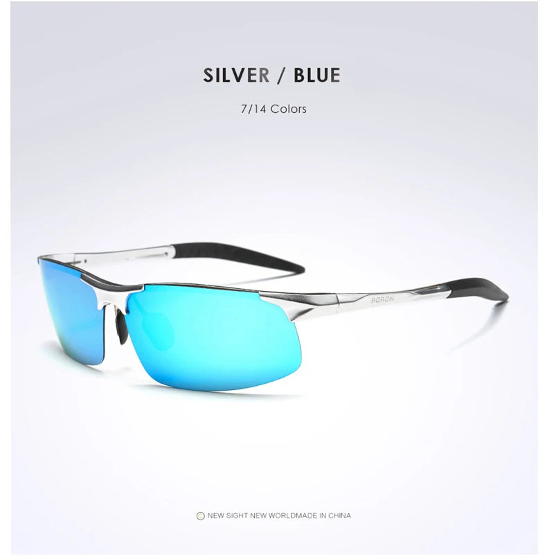 Driving Polarized Sunglasses Men Aluminum Magnesium Frame Sport Sun Glasses Driver Retro Goggles Sunglass UV400 Anti-Glare