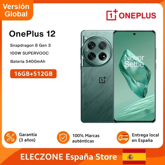 Global Version OnePlus 12 Snapdragon 8 Gen 3 100W SUPERVOOC 50MP Main Camera 5400mAh Battery 6.82" Display BT5.4 5G Smartphone