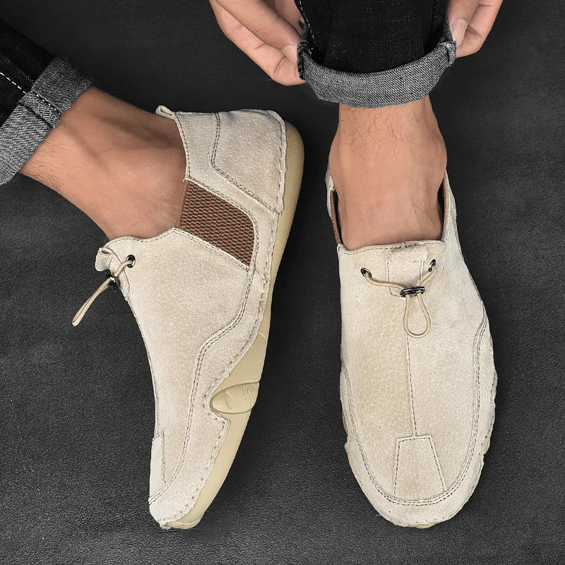 Mens Shoes Casual Luxury Brand Summer Men Loafers Genuine Leather Moccasins Light Breathable Slip on Driving Flats Boat Shoes