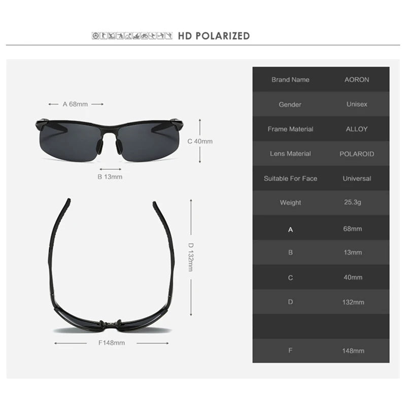 Driving Polarized Sunglasses Men Aluminum Magnesium Frame Sport Sun Glasses Driver Retro Goggles Sunglass UV400 Anti-Glare