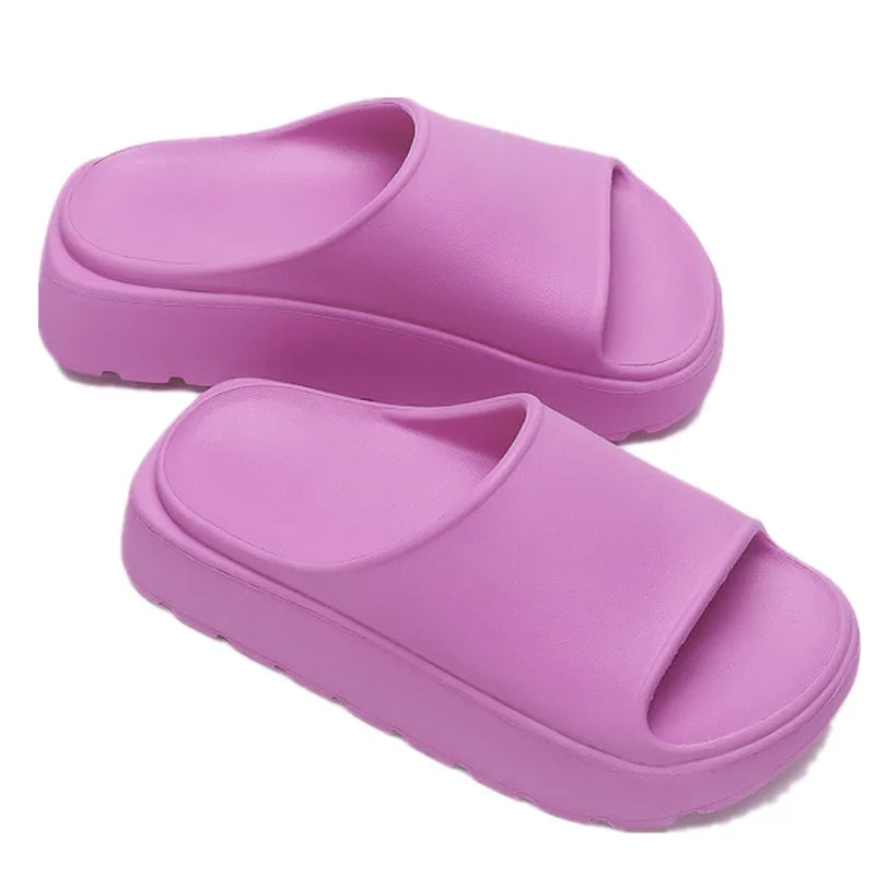 Women Summer Slippers Thick Bottom Non-Slip Unisex Platform Shoes Fashion Women's Open Toe Soft Outdoor Sand Casual Slipper 2024