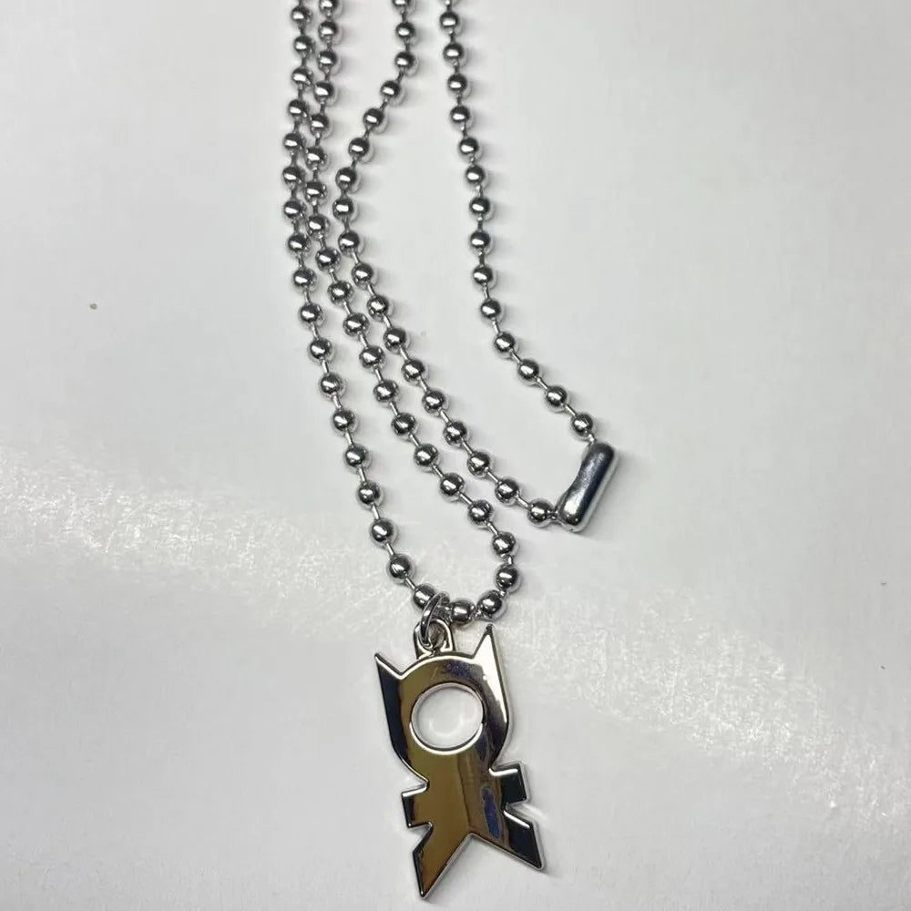 Hip Hop OK Letter Small Pendant Necklace Men's and Women's Fashion Collarbone Chain Hoodie Accessories