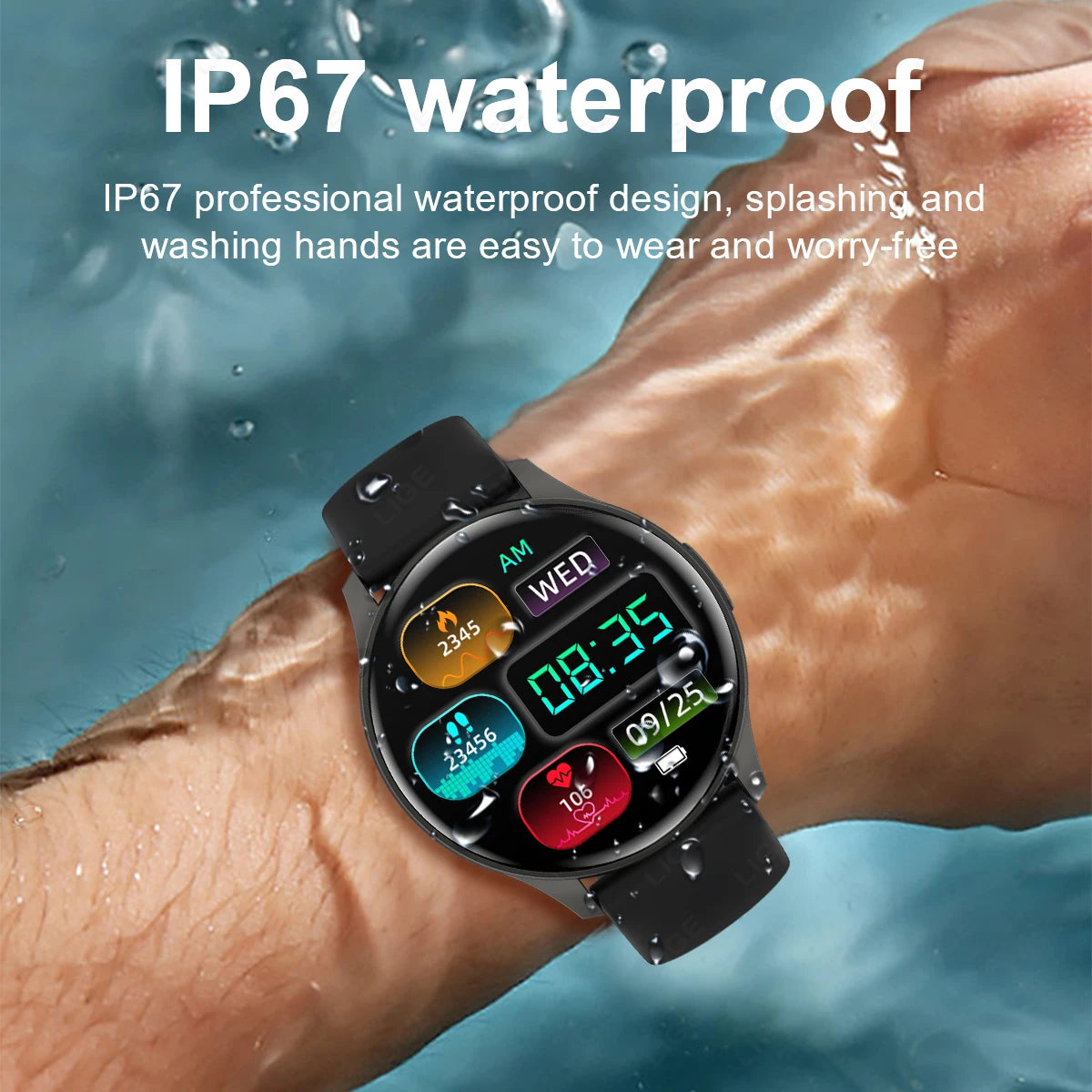 LIGE Smart Watches Women Men Bluetooth Connected Phone Music Fitness Sports Bracelet Sleep Monitoring Smartwatch For Android IOS