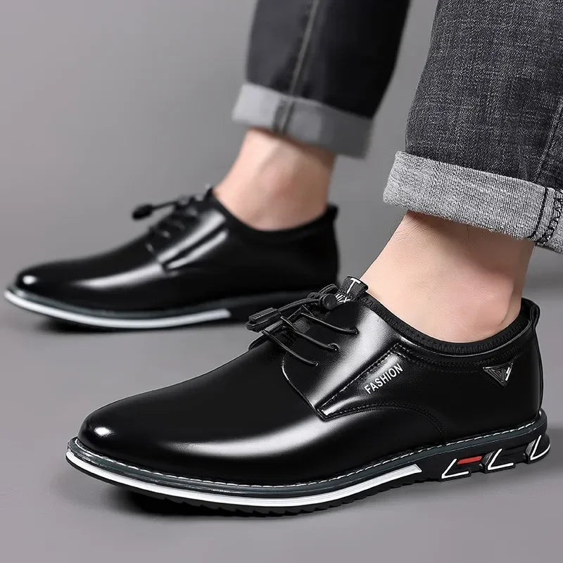 Men Casual Shoes Fashion Business Men Shoes Comfort Slip on Male Loafers Platform Leather Work Shoes Big Size 50 Chaussure Homme