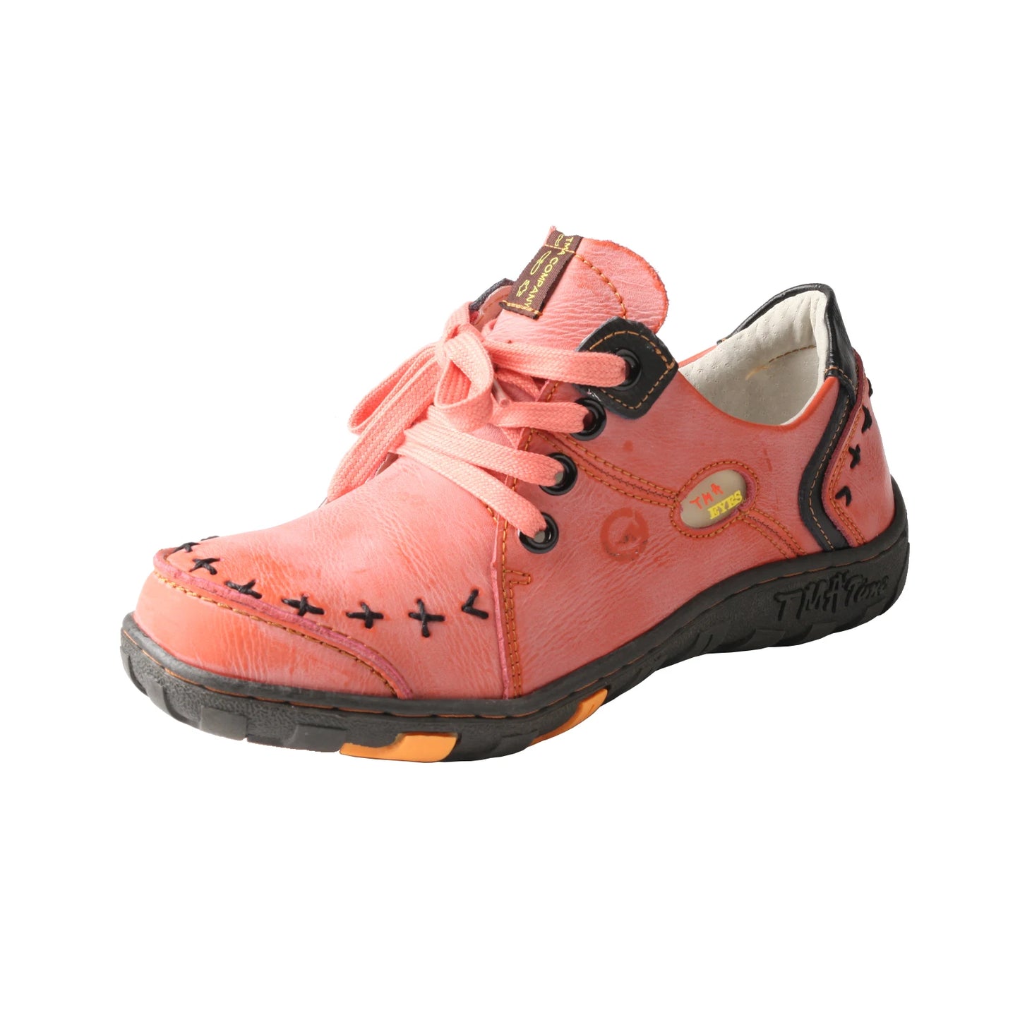 TMA EYES Hand Stitching Color Block Leather Women's Sneaker With Plus Size