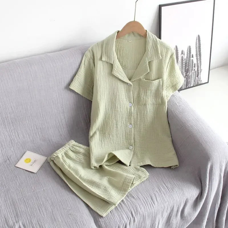 Short Sleeved Shorts Pijama Suit for Women Casual Wear Fashion Style 2 Pcs Pajama Set Summer Thin Women's Sleepwear Clothes