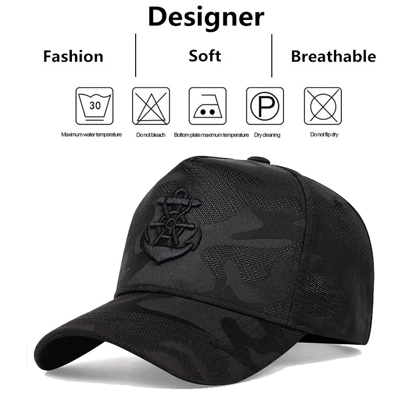 Unisex Anchor Embroidery Baseball Net Caps Spring Summer Outdoor Adjustable Casual Hats Sunscreen Hat