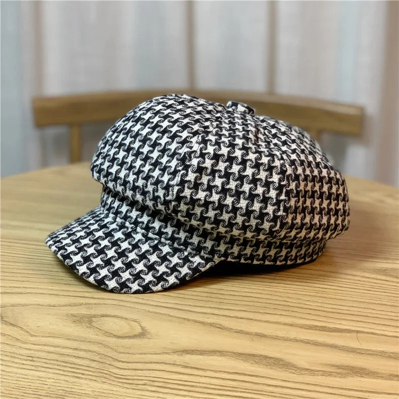 Spring And Autumn Female Painter Bailey Octagonal Duck Tongue Baseball Cap Thousand Bird Style Outdoor Hats H33