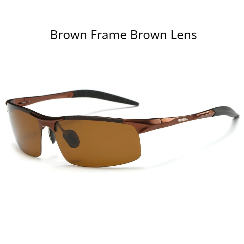 Driving Polarized Sunglasses Men Aluminum Magnesium Frame Sport Sun Glasses Driver Retro Goggles Sunglass UV400 Anti-Glare