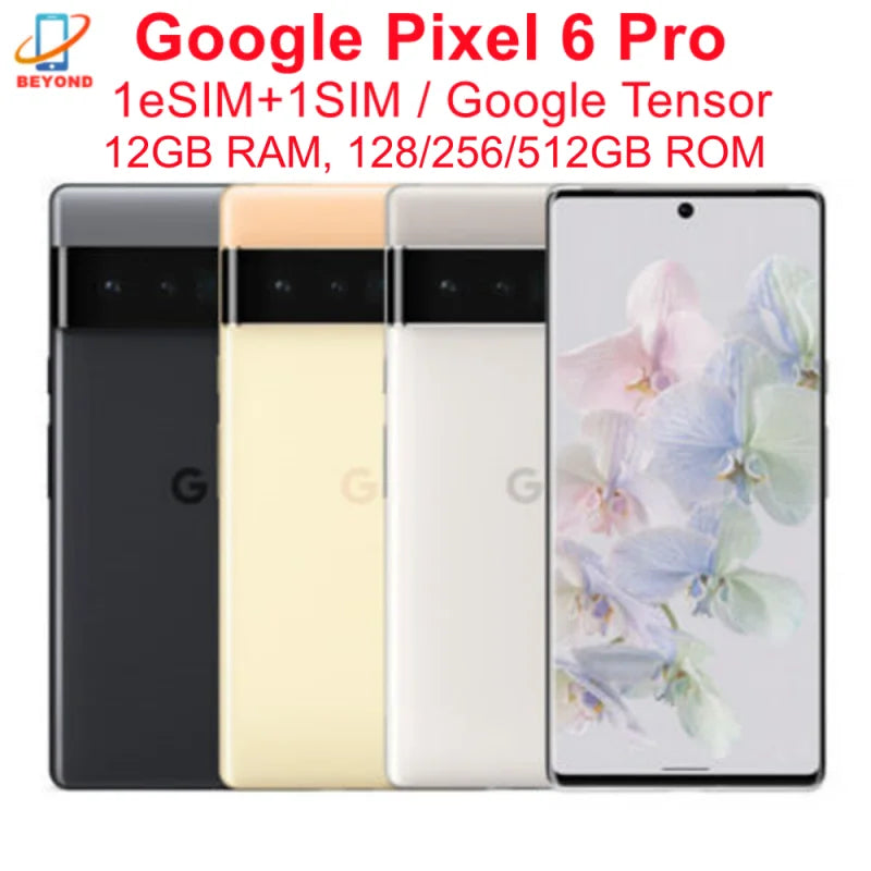 Google Pixel 6 Pro 6Pro 6.71" 12GB RAM 128/256/512GB ROM NFC Octa Core Google Tensor Original Unlocked 5G Smartphone