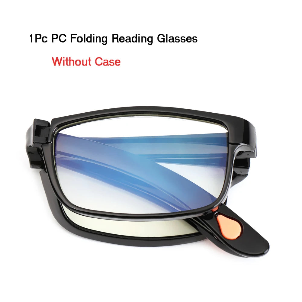 Portable Folding Reading Glasses with Case Women Men Lightweight TR90 Frame Presbyopic Eyeglasses Foldable Hyperopia Eyewear