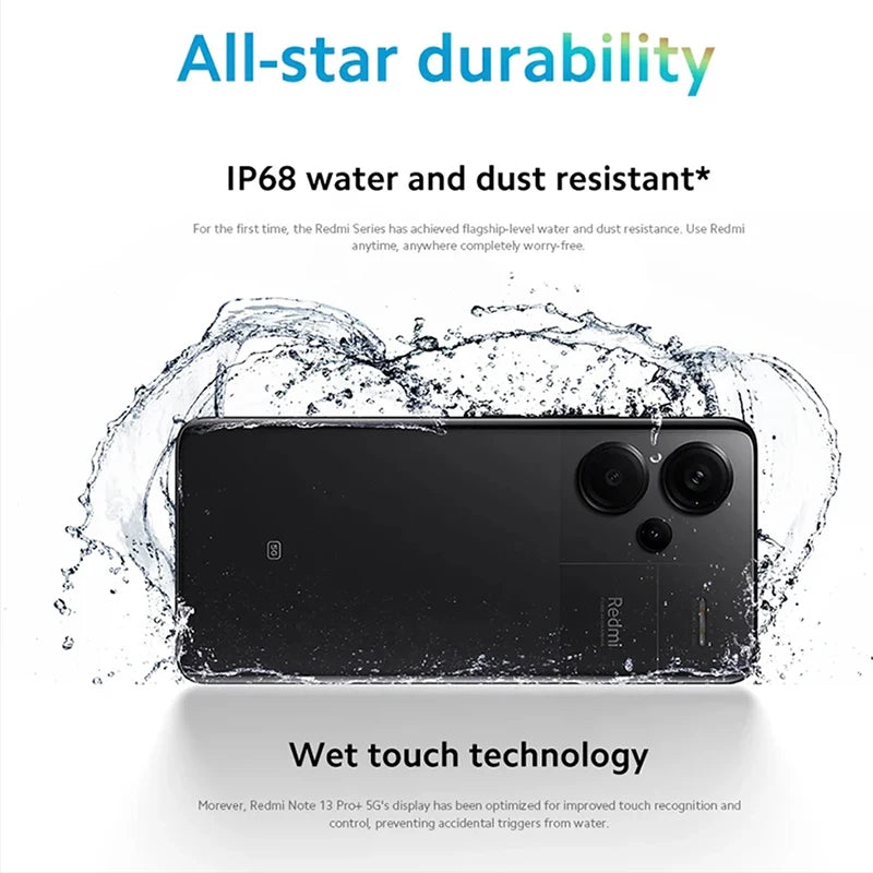 Xiaomi Redmi Note 13 Pro Plus 5G European Version 12+512GB MediaTek Dimensity 7200-Ultra Pantalla de 6,67 ''3D-Curved 1,5K 120Hz ,HyperCharge de 120W Cámara de 200MP NFC
