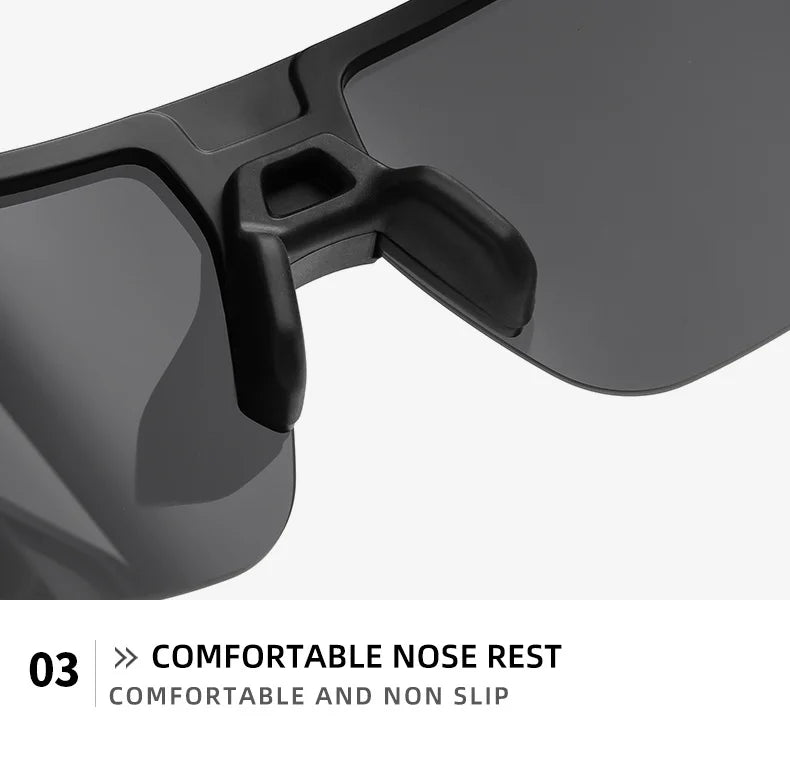 2024 New Heat wave Brand VECTOR Extra Large Men's Outdoor Sports Bike Windproof Sunglasses Fashion Women's Tone