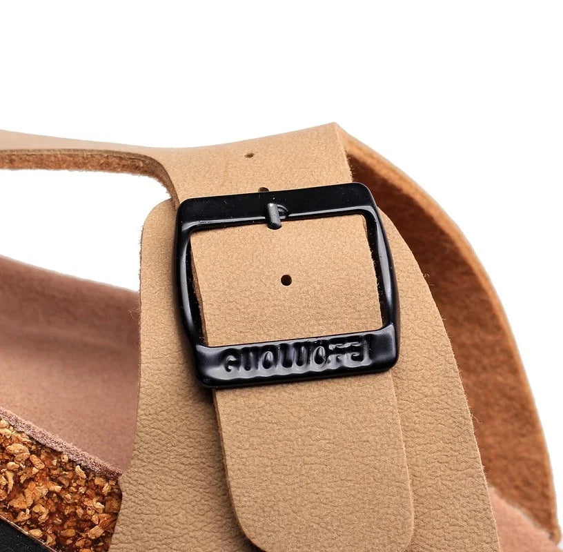 2023 New Summer Men's Cork Slippers Suede Leather Mule Clogs Women Casual Outdoor Flip Flops Corks Beach Sandals luxury sandals