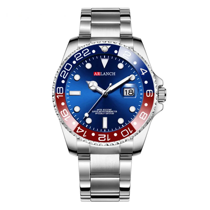 ARLANCH Top Brand Luxury Mens Watches Stainless Steel Business Waterproof Date Quartz Watch Men Fashion Luminous Sport Clock