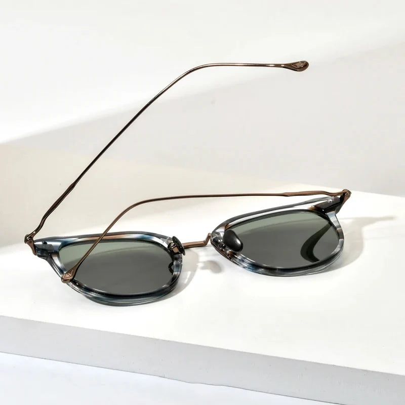FONEX Titanium Acetate Polarized Sunglasses Men 2021 New Retro Vintage Square UV400 Sun Glasses for Women Shades F85648