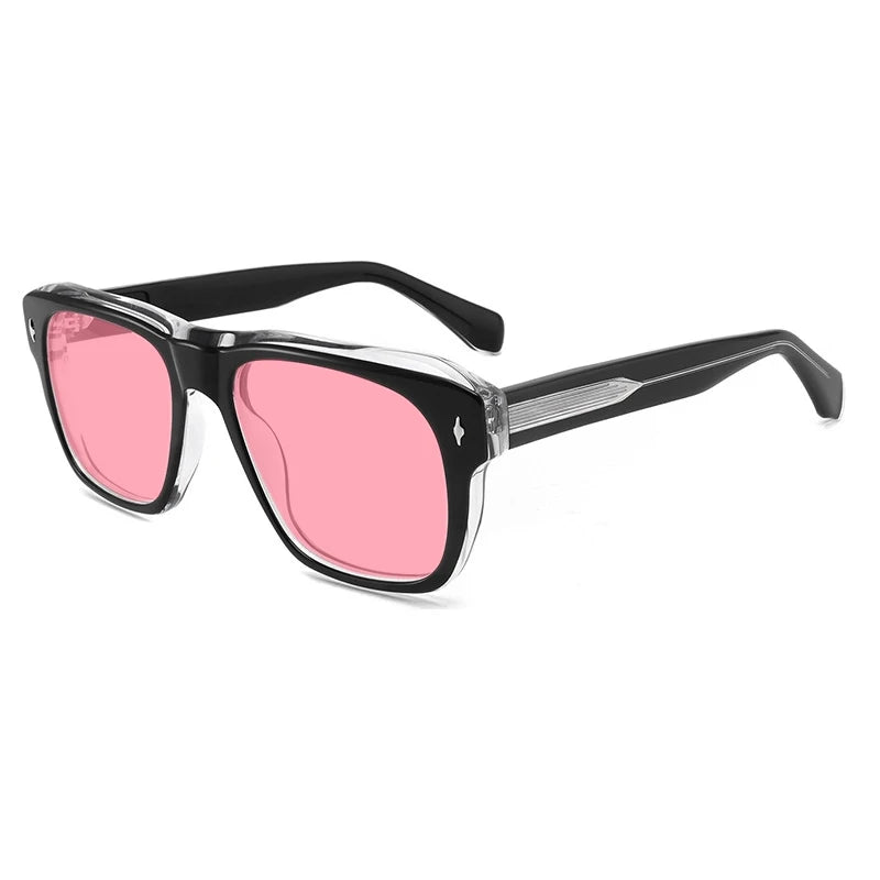 Vintage Polarized Acetate Sunglasses Men Handmade Quality Retro Designer UV400 Sunglasses Women Luxury Brand Big Face Eyewear