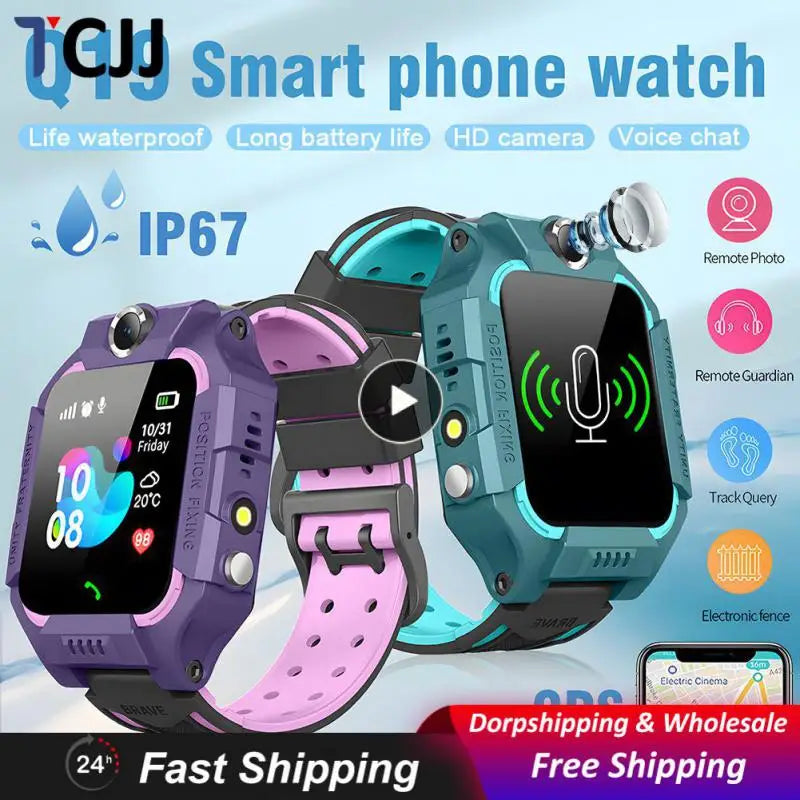 1~6PCS Children's Smart Watch GPS Tracker Phone Call Digital Watch, Sports Smart Watch, Touch Screen Mobile Phone Camera Loss
