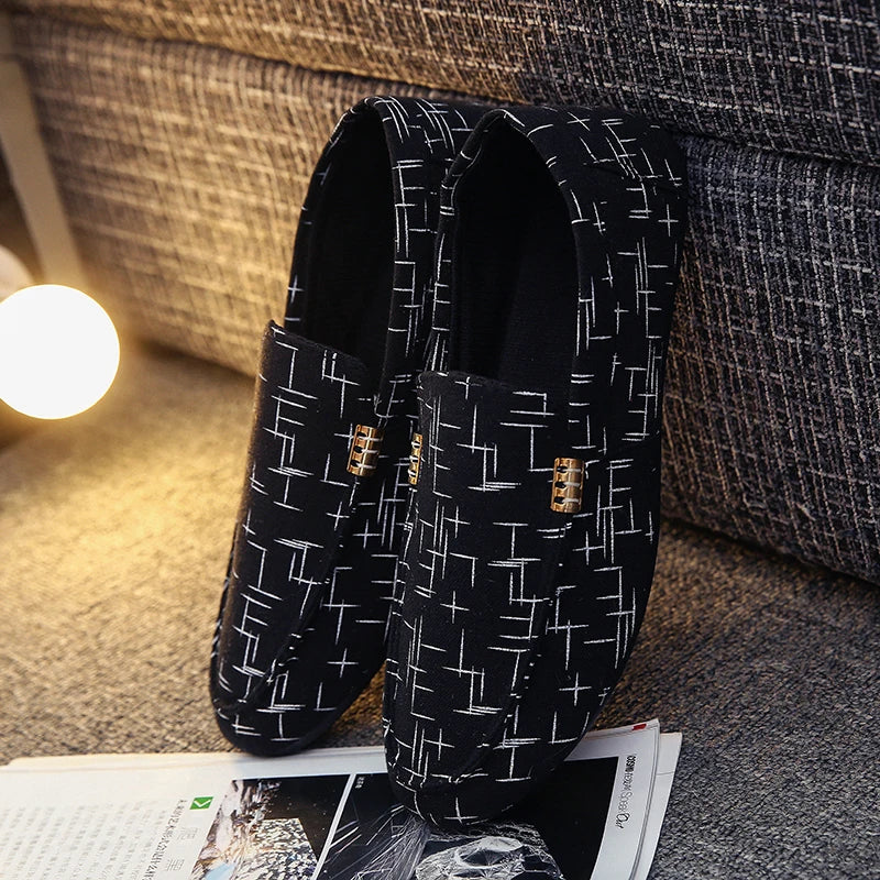 Leisure Shoes Spring and Autumn Men's Casual Shoes Korean Version Trend Lazy Shoes Canvas Single Leg Comfortable Social Shoes