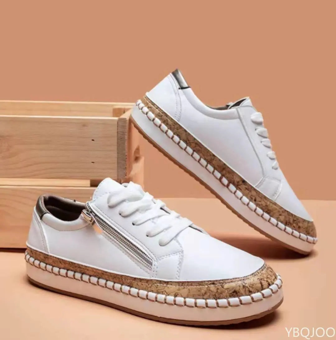Women Casual Loafers Elegant Floral Printed Lace Up Flat Fashion Round Toe Vulcanized Shoes Outdoor Light Walking Shoes