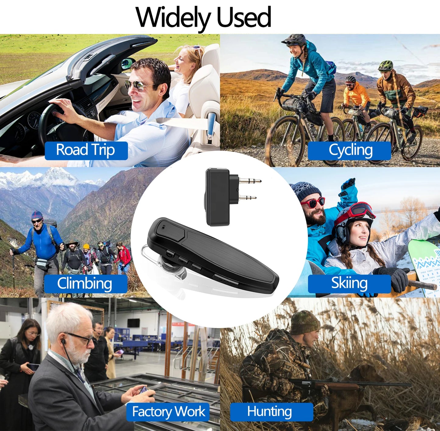 Baofeng Walkie Talkie Wireless Bluetooth PTT Headset Earpiece Hands-free K Plug For Kenwood UV-5R BF-888S Quansheng UV K5 (8)