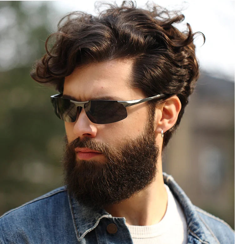 Driving Polarized Sunglasses Men Aluminum Magnesium Frame Sport Sun Glasses Driver Retro Goggles Sunglass UV400 Anti-Glare