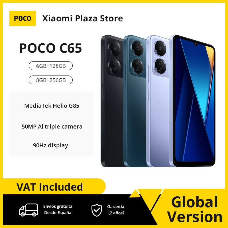 Global Version POCO C65 128GB/256GB MediaTek Helio G85 Octa Core 5000mAh 6.74" 90Hz HD+ display 50MP Camera NFC