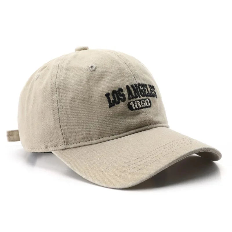 Fashion Casual Baseball Cap for Women Men Cotton Soft Top Hats Unisex Los Angeles Embroidery Snapback Hat Hiking Sunscreen Caps