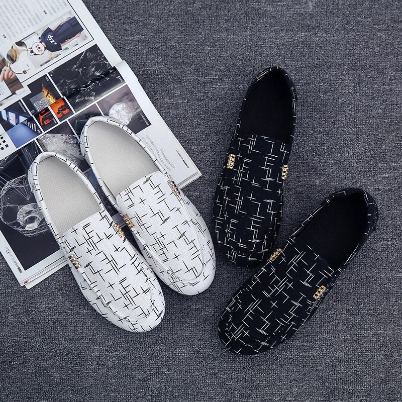 Leisure Shoes Spring and Autumn Men's Casual Shoes Korean Version Trend Lazy Shoes Canvas Single Leg Comfortable Social Shoes