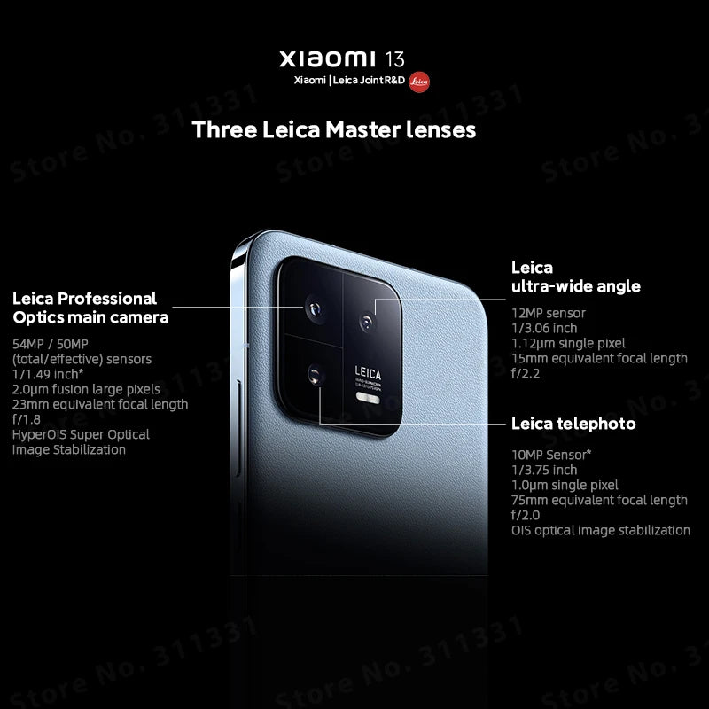 Xiaomi Mi 13 Global ROM Snapdragon 8 Gen 2 Cellphone 120Hz OLED Screen 50MP Leica Camera 67W Fast Charger IP68 MIUI 14