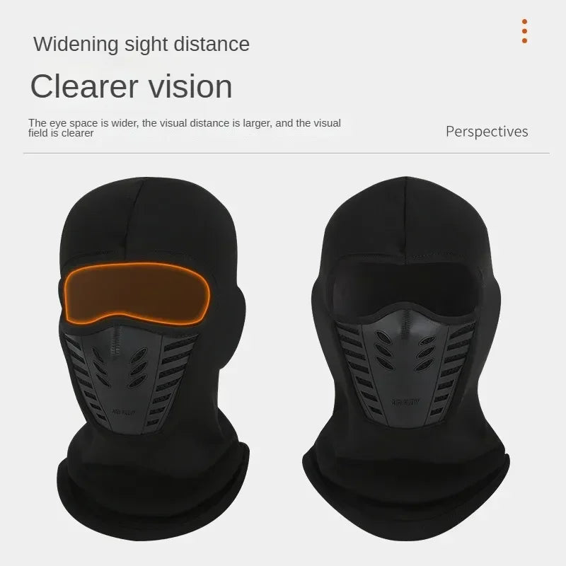 Winter Windproof Dustproof Face Shield Fleece Motorcycle Mask Thermal Neck Full Face Mask Keep Warm Riding Balaclava Biker Ski