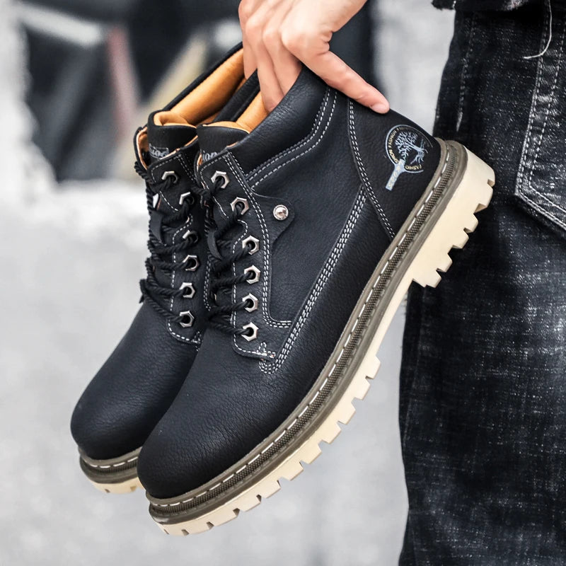 Brand Men Super Warm Snow Boots Winter Men's Ankle Boots Waterproof Short Outdoor Sneakers Autumn Men's Motorcycle