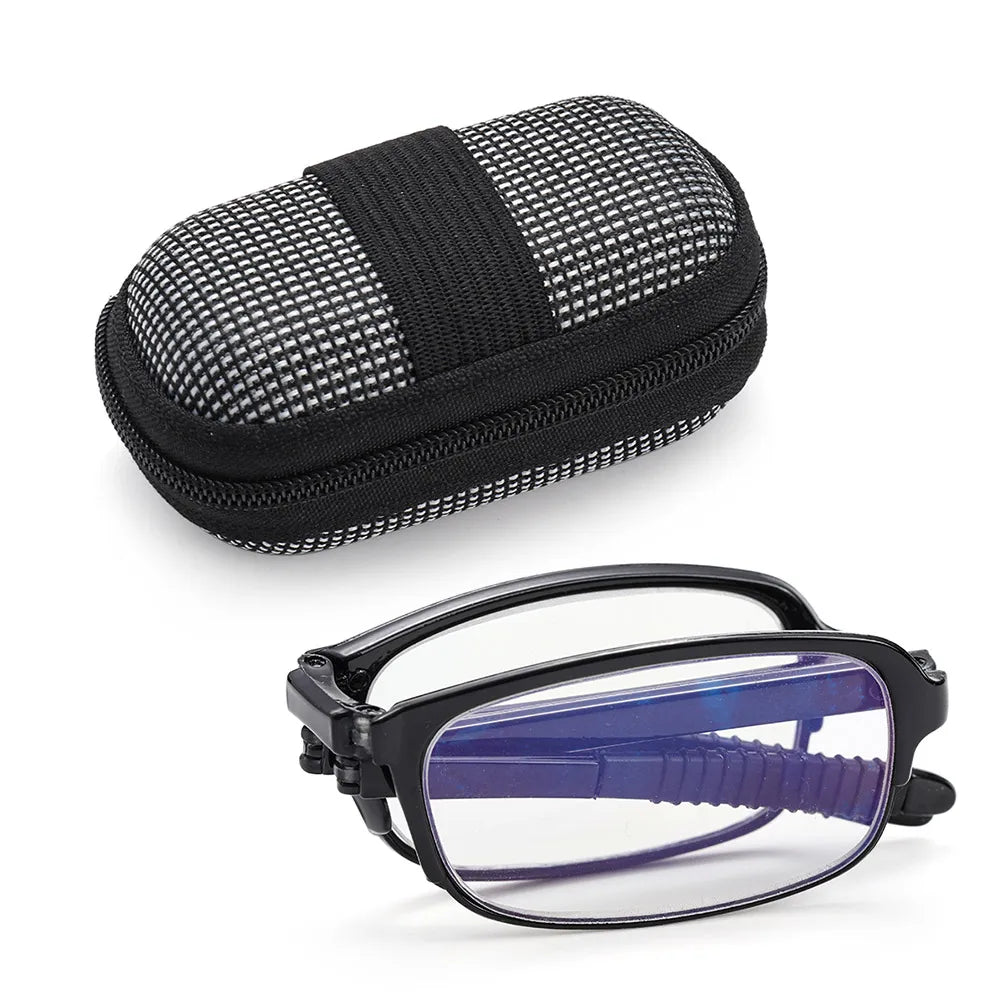 Portable Folding Reading Glasses with Case Women Men Lightweight TR90 Frame Presbyopic Eyeglasses Foldable Hyperopia Eyewear