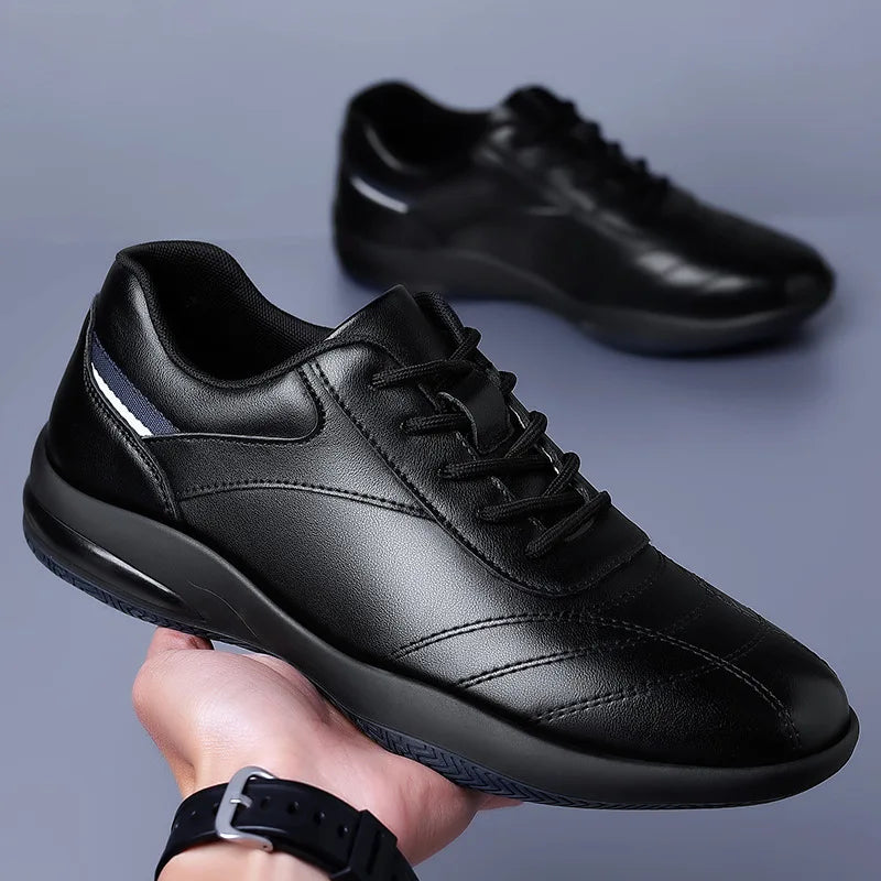 Men Business Dress Leather Shoes Spring Autumn Leisure Genuine Leather Breathable Soft Sole Comfortable Vulcanized Shoes for Men