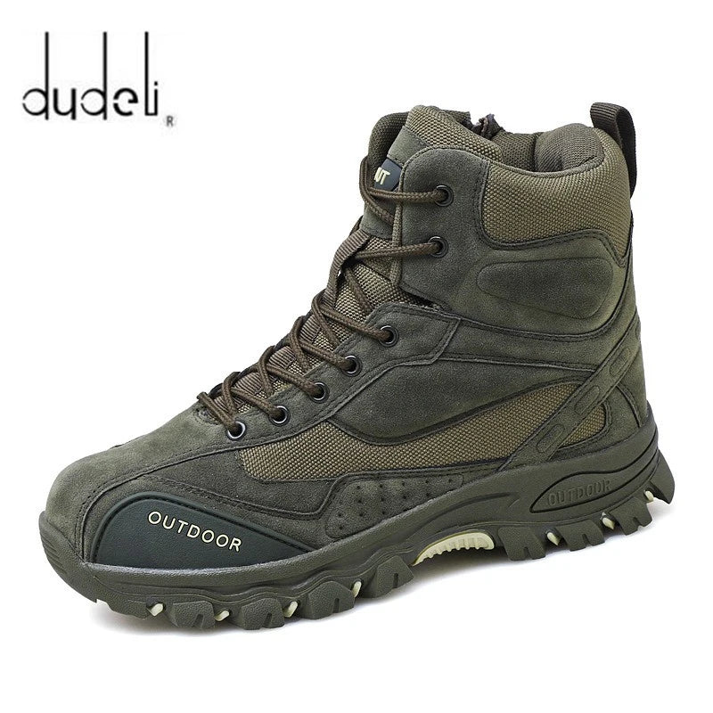 Tactical Desert Combat Boots Men Genuine Leather Hunting Trekking Hiking Shoes Camping Mountaineering Winter Work Shoes Zapatos
